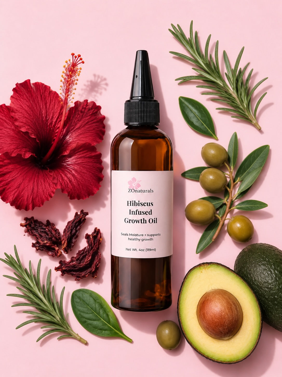 HIBISCUS INFUSED HAIR GROWTH OIL 4OZ
